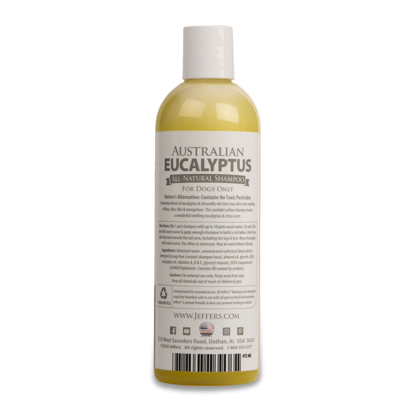 Eucalyptus All-Natural Dog Shampoo - Repelling Fleas, Ticks, Flies & Mosquitos