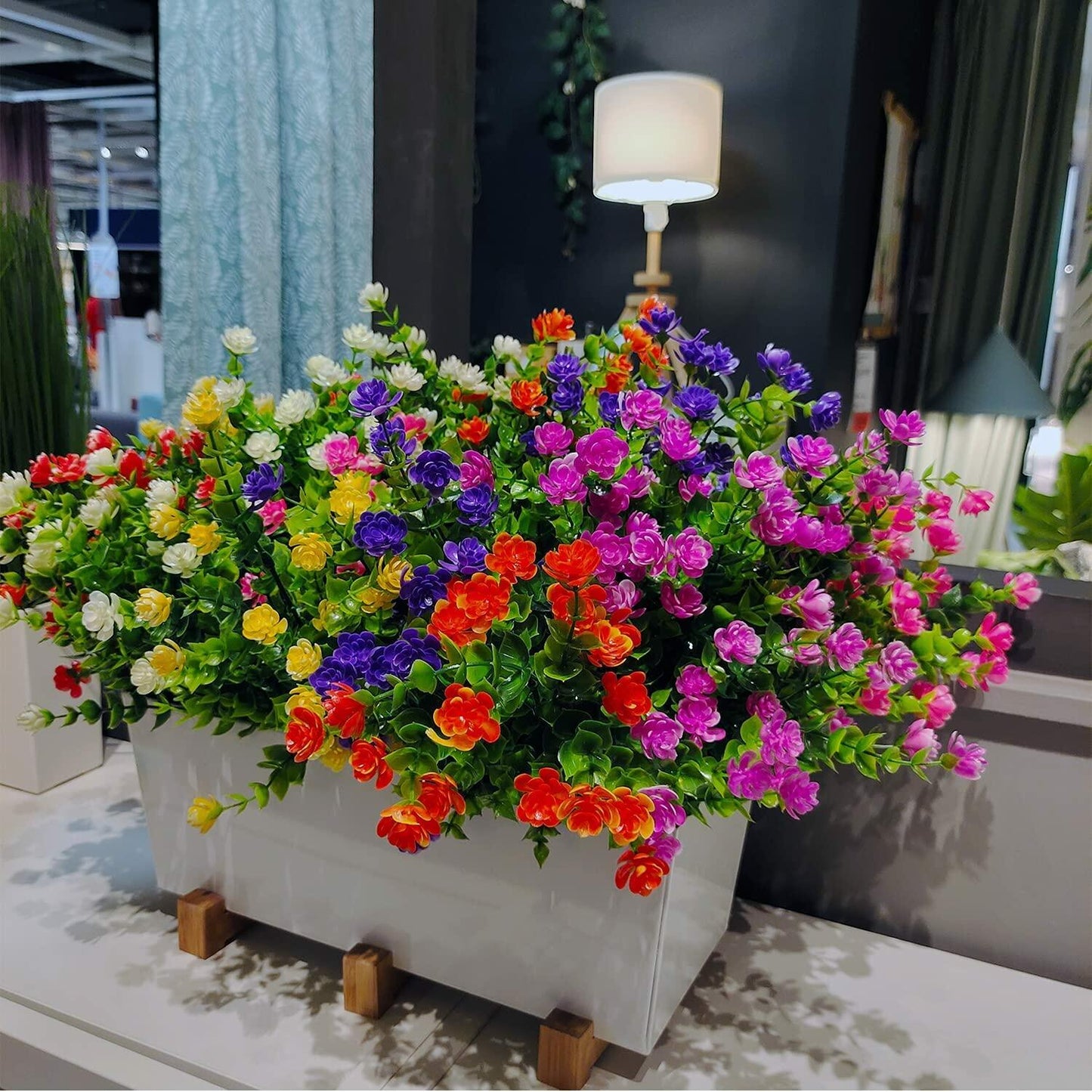 UV Resistant Faux Plants Plastic 7 Colors