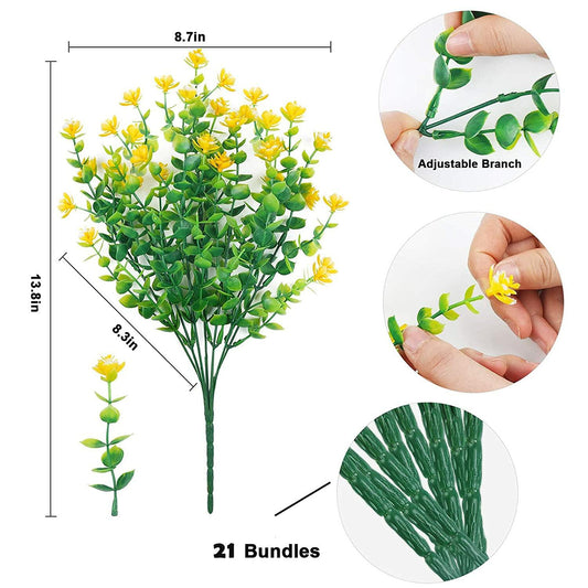 UV Resistant Faux Plants Plastic 7 Colors