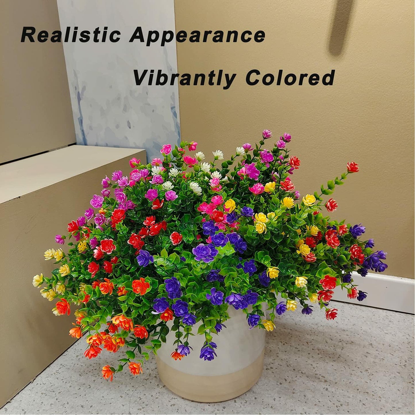 UV Resistant Faux Plants Plastic 7 Colors