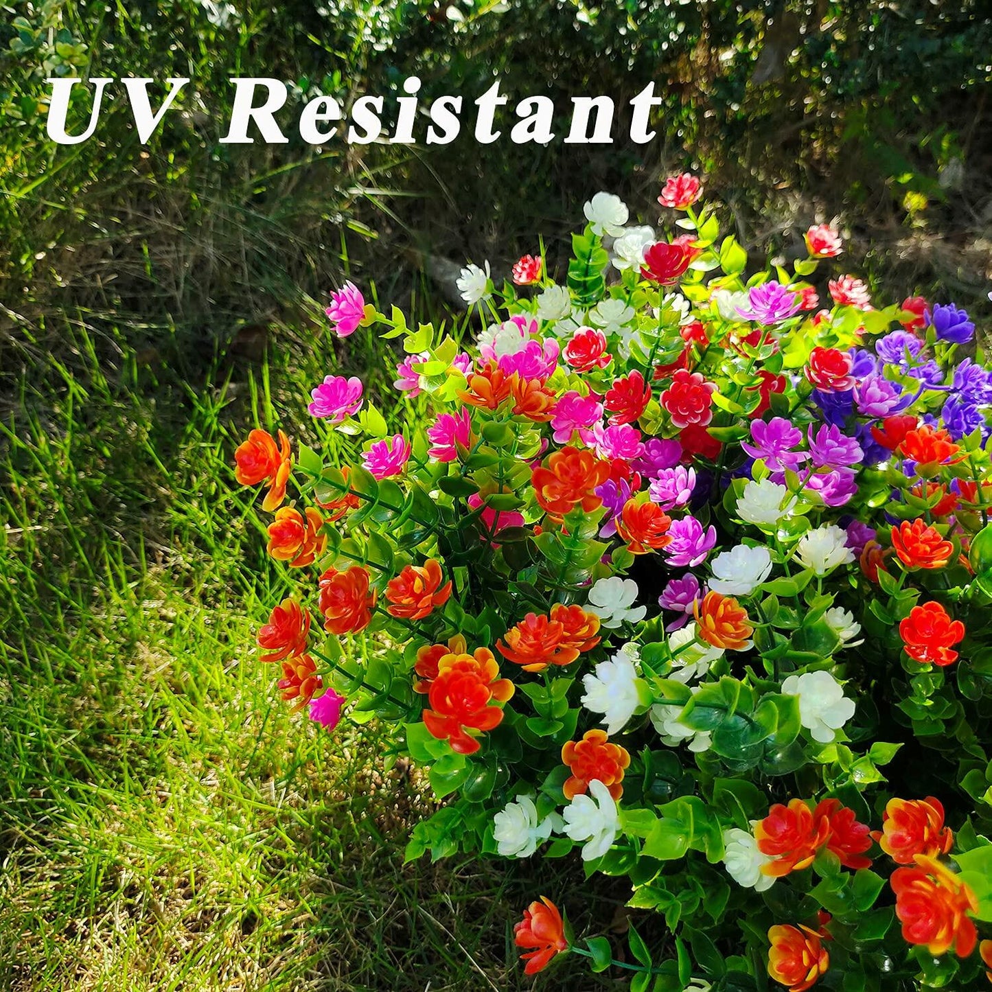 UV Resistant Faux Plants Plastic 7 Colors