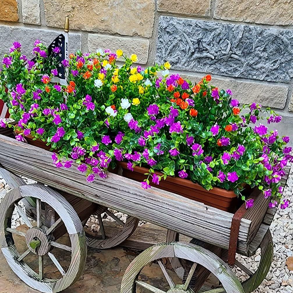 Artificial Fall Mums Flowers 12 Bundles UV Resistant Mix Color