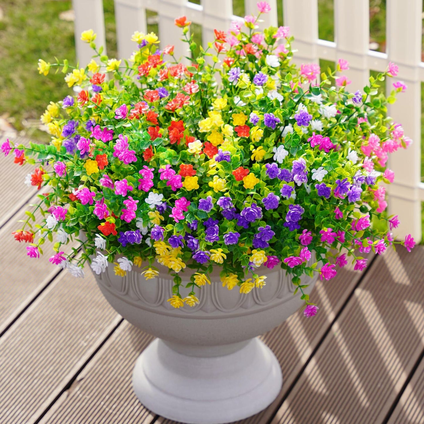 Artificial Fall Mums Flowers 12 Bundles UV Resistant Mix Color
