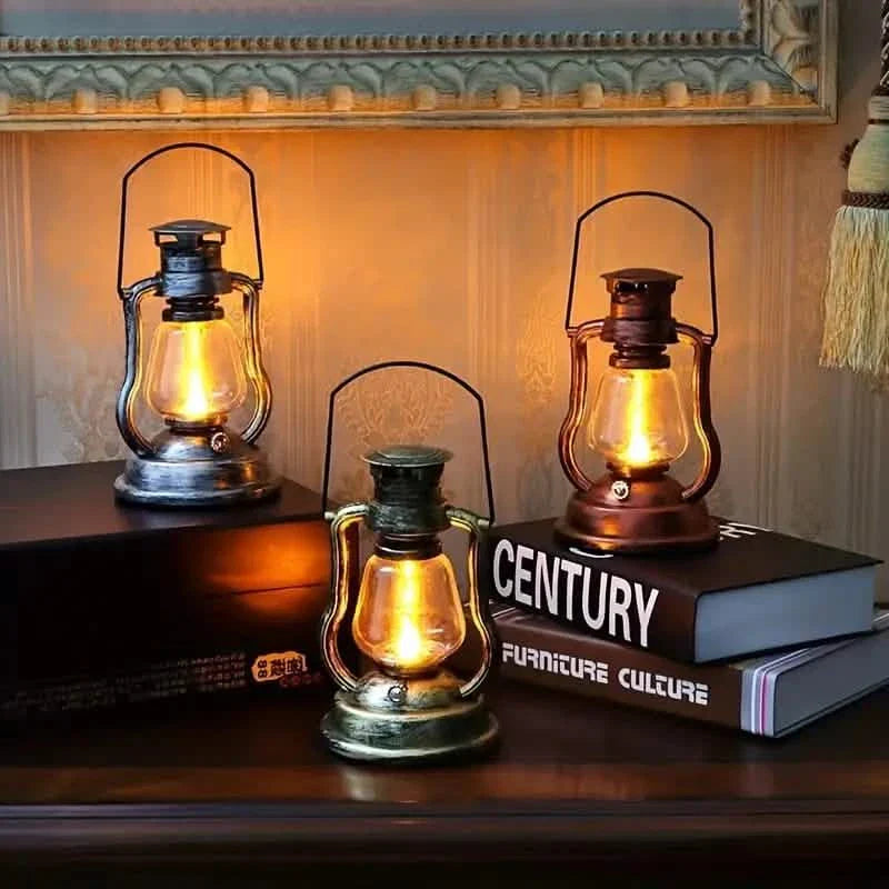 Retro Kerosene Lamp LED Horse Lantern Outdoor
