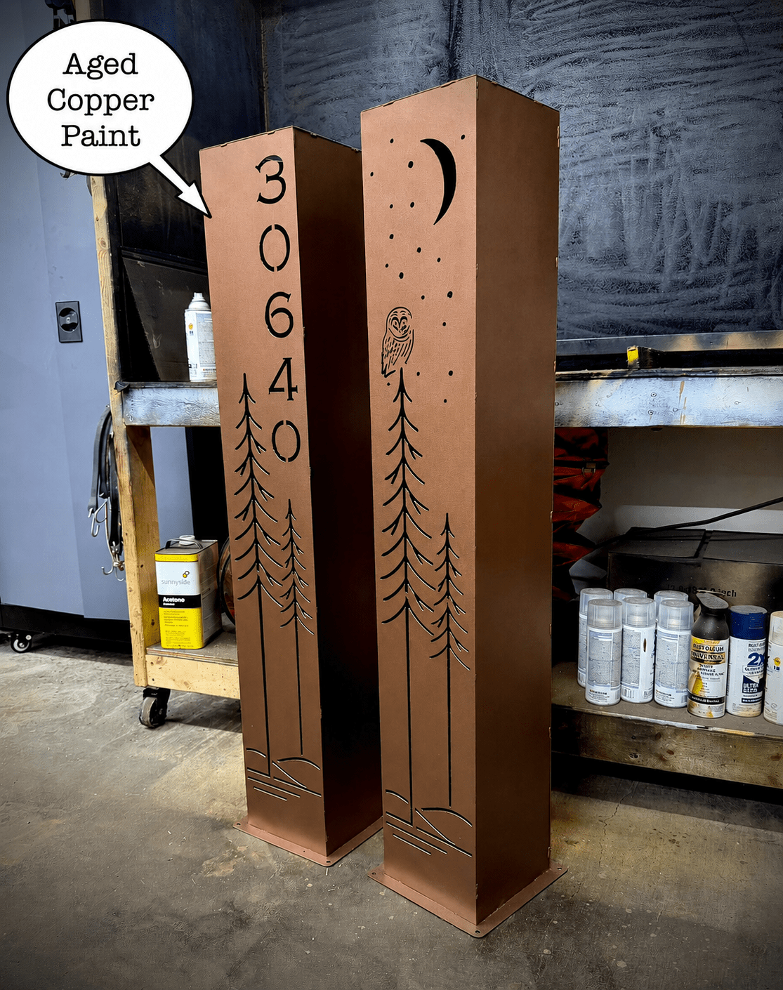 Simple Pine Owl Solar Pillar