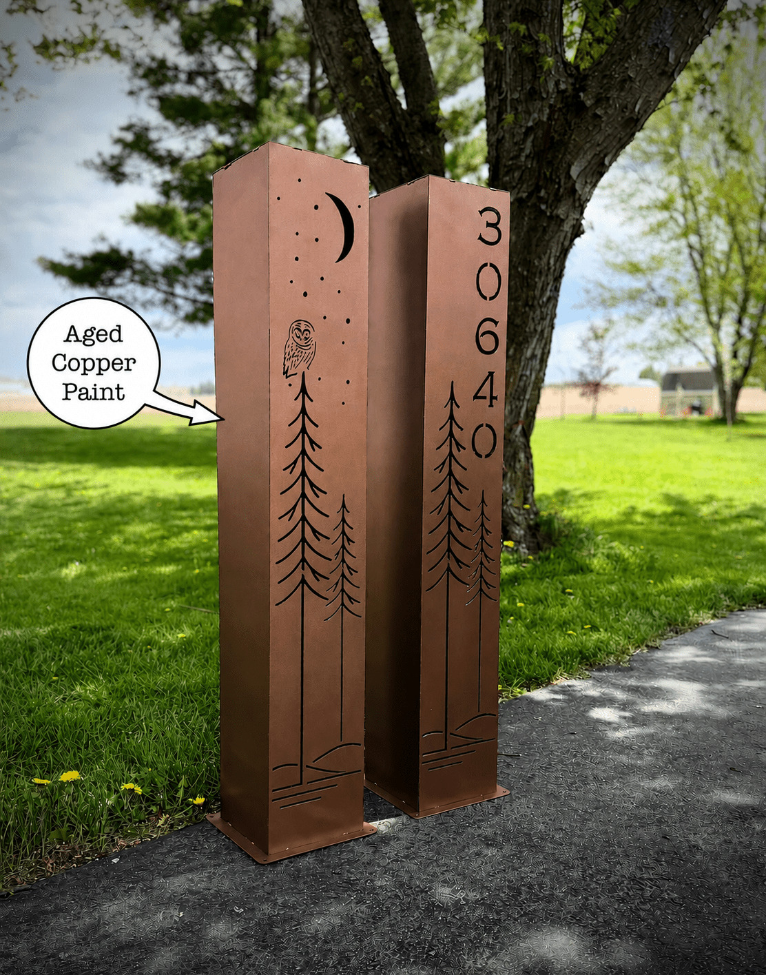 Simple Pine Owl Solar Pillar