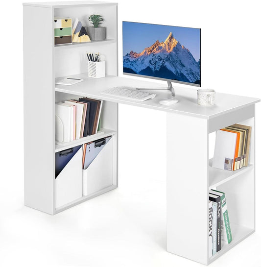 Space-Saving 48 Inch Desk with Bookshelf
